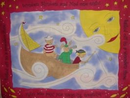 Baby Quilt Panel  - Sailed Off in a Wooden Shoe - Primary